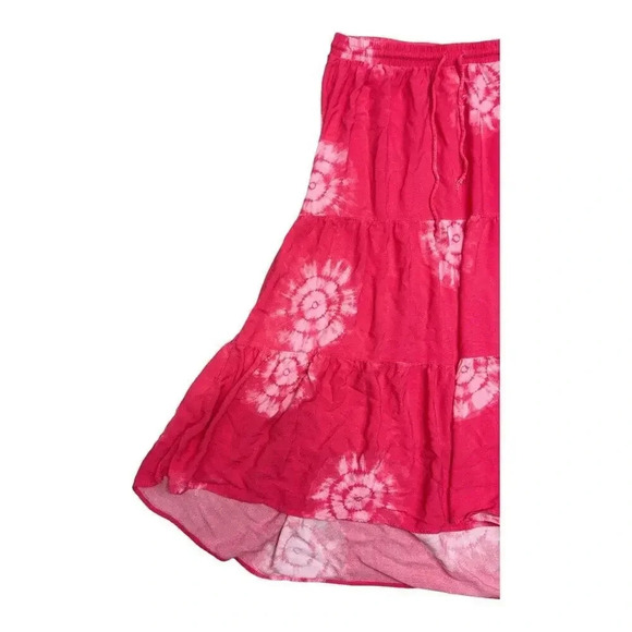 Knox Rose Dark Pink Women's Boho Skirt High Low Tie Dye size Medium - Picture 3 of 6